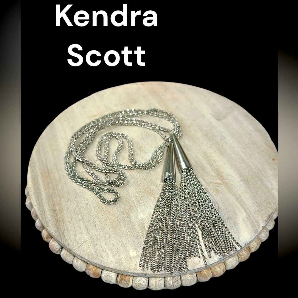 Long Kendra Scott necklace Phara Lariat tassels in silver